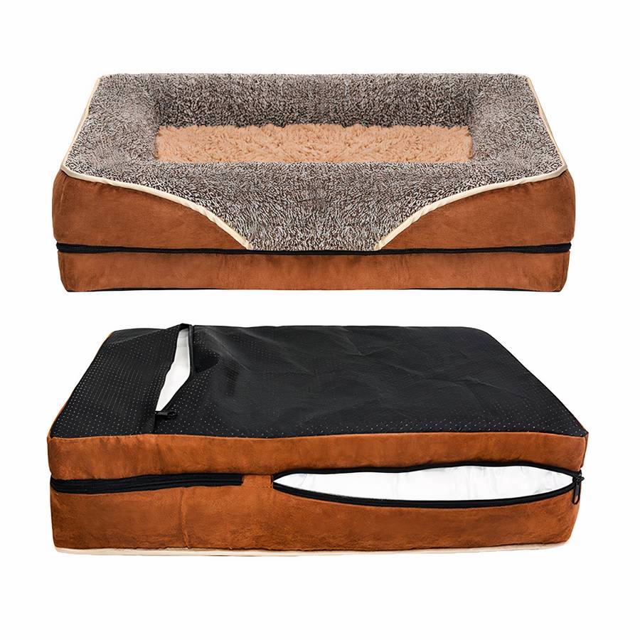 Canapé pour chien marron et beige élégant
