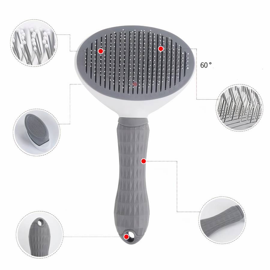Brosse de toilettage autonettoyante pour chiens