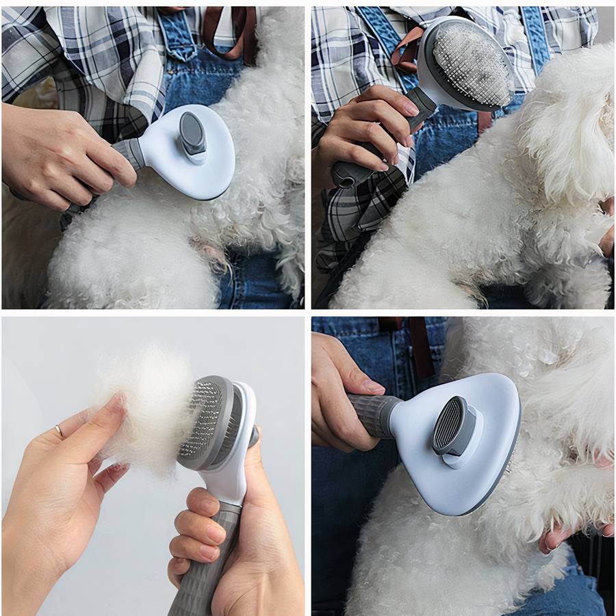 Brosse de toilettage autonettoyante pour chiens