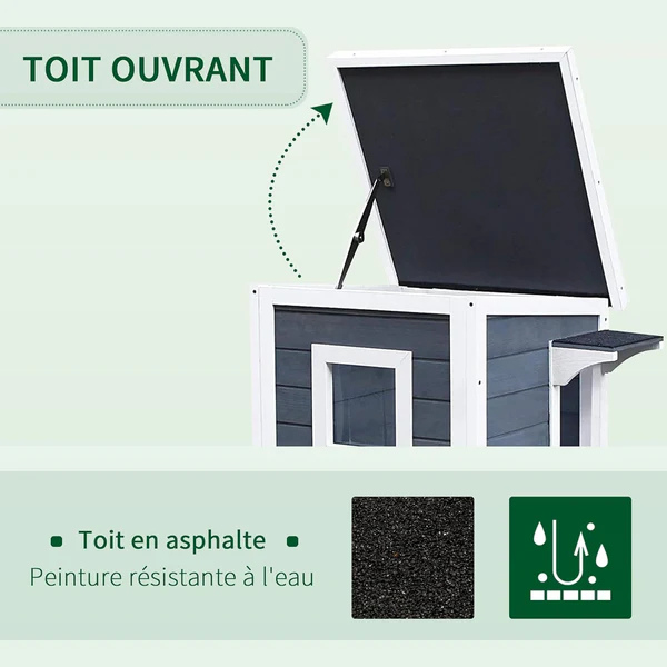 Maison d'Extérieur pour Chat Résistante aux Intempéries