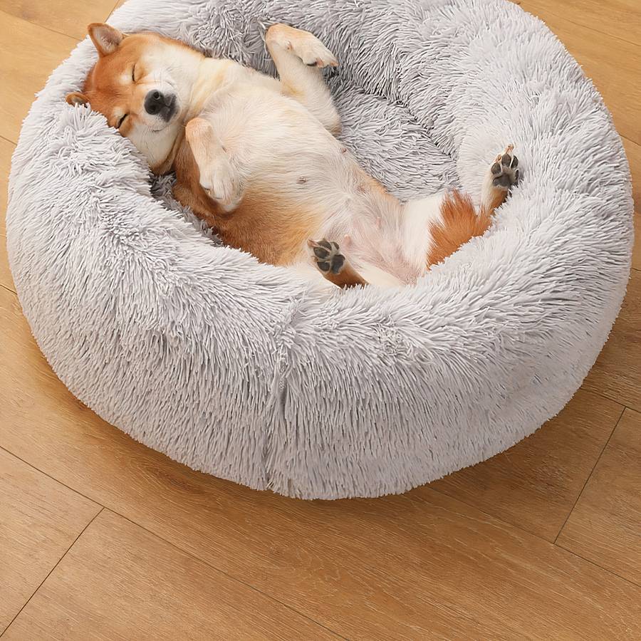 Panier rond en peluche pour chien XXL