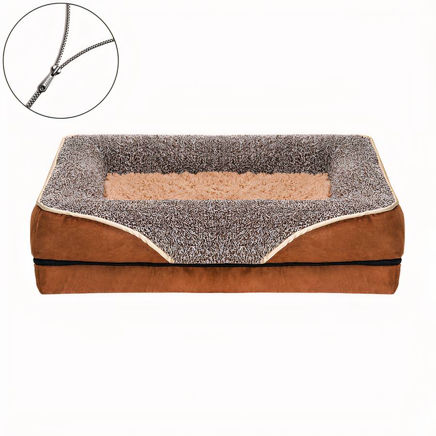 Canapé pour chien marron et beige élégant