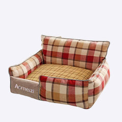 Canapé pour chien doux et moelleux à carreaux