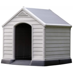 Niche pour Chien en Plastique Beige et Marron 99 x 95 x 99cm